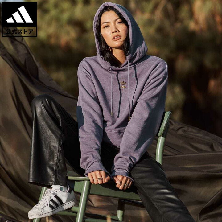 楽天市場 公式 アディダス Adidas 返品可 パーカー オリジナルス レディース ウェア 服 トップス パーカー フーディー スウェット トレーナー 紫 パープル Hg6655 トレーナー Dish Eoss22ss Adidas Online Shop 楽天市場店