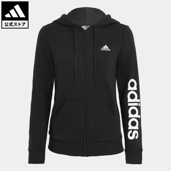 楽天市場 公式 アディダス Adidas 返品可 エッセンシャルズ ロゴ フルジップパーカー Essentials Logo Full Zip Hoodie レディース ウェア 服 トップス パーカー フーディー ジャージ 黒 ブラック Gl0791 トレーナー Adidas Online Shop 楽天市場店