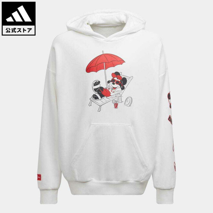 楽天市場 公式 アディダス Adidas 返品可 ディズニー ミッキー フレンズ パーカー オリジナルス キッズ ウェア 服 トップス パーカー フーディー スウェット トレーナー 白 ホワイト Hf7578 トレーナー Adidas Online Shop 楽天市場店