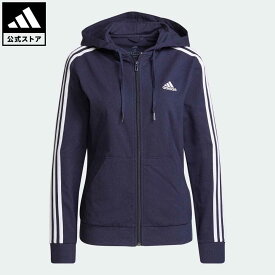 【公式】アディダス adidas 返品可 W ESS 3S SJ スウェットFZフーディ スポーツウェア レディース ウェア・服 トップス パーカー(フーディー) ジャージ 青 ブルー H07839 トレーナー