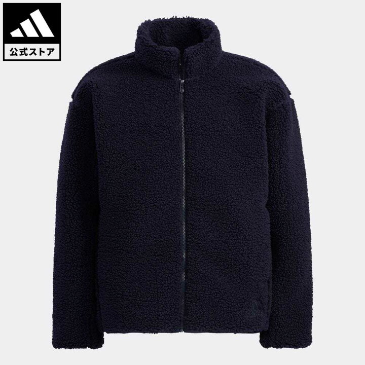 楽天市場 公式 アディダス Adidas 返品可 シーズナル アイコン ベーシック ボア フリースジャケット スポーツウェア メンズ ウェア 服 トップス フリース 青 ブルー H408 Adidas Online Shop 楽天市場店