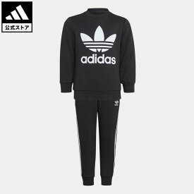 【1,000円OFFクーポン対象 6/4 20:00〜6/11 1:59】【公式】アディダス adidas 返品可 アディカラー クルーネック セットアップ オリジナルス キッズ／子供用 ウェア・服 セットアップ ジャージ 黒 ブラック H25250 上下 p0609