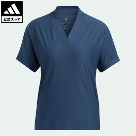 【公式】アディダス adidas 返品可 ゴルフ ソリッド 半袖Vネックシャツ レディース ウェア・服 トップス ポロシャツ 青 ブルー HA6042 Gnot