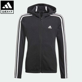 【公式】アディダス adidas 返品可 エッセンシャルズ 3ストライプス パーカー / Essentials 3-Stripes Hoodie スポーツウェア キッズ／子供用 ウェア・服 トップス パーカー(フーディー) ジャージ 黒 ブラック GQ8356 トレーナー