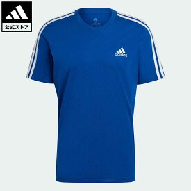 【50%OFF 6/4-6/11】【公式】アディダス adidas 返品可 エッセンシャルズ 3ストライプス 半袖Tシャツ / Essentials 3-Stripes Tee スポーツウェア メンズ ウェア・服 トップス Tシャツ 青 ブルー HE4410 半袖 p0604