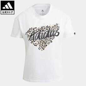 【公式】アディダス adidas 返品可 レオパード グラフィック 半袖Tシャツ / Leopard Graphic Tee レディース ウェア・服 トップス Tシャツ 白 ホワイト GL0845 半袖 eoss22ss