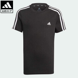 【公式】アディダス adidas 返品可 アディダス エッセンシャルズ 3ストライプス 半袖Tシャツ / adidas Essentials 3-Stripes Tee スポーツウェア キッズ／子供用 ウェア・服 トップス Tシャツ 黒 ブラック GN3995 半袖 p0420