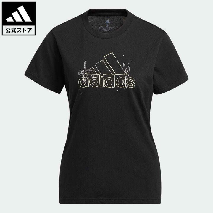 楽天市場 公式 アディダス Adidas 返品可 エンパワード アイコン グラフィックロゴ 半袖tシャツ スポーツウェア レディース ウェア 服 トップス Tシャツ 黒 ブラック H 半袖 Adidas Online Shop 楽天市場店