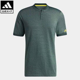 【公式】アディダス adidas 返品可 ゴルフ サイドシームレス 半袖ボタンスタンドカラーシャツ メンズ ウェア・服 トップス ポロシャツ 緑 グリーン HF6586
