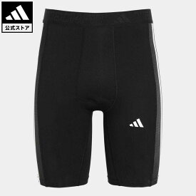 【公式】アディダス adidas 返品可 ジム・トレーニング テックフィット スリーストライプス トレーニングショートタイツ メンズ ウェア・服 ボトムス タイツ・レギンス 黒 ブラック HD3531 フィットネスウェア スポーツウェア レギンス