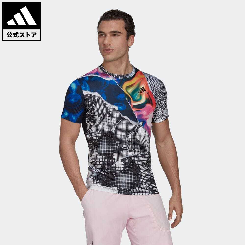 アディダス adidas 返品可 テニス テニス プリント フリーリフトTシャツ メンズ ウェア・服 トップス Tシャツ 白 ホワイト HC8530 半袖 summershop22