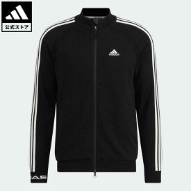 【公式】アディダス adidas 返品可 ゴルフ スリーストライプス 防風 長袖ライニングフルジップセーター メンズ ウェア・服 アウター ジャケット 黒 ブラック HP1994 Gnot