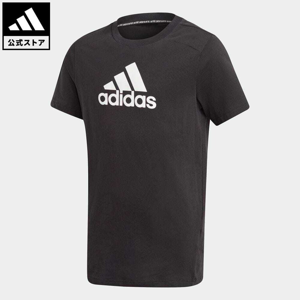 アディダス adidas 返品可 ロゴ 半袖Tシャツ   Logo Tee スポーツウェア キッズ／子供用 ウェア・服 トップス Tシャツ 黒 ブラック GJ6650 半袖