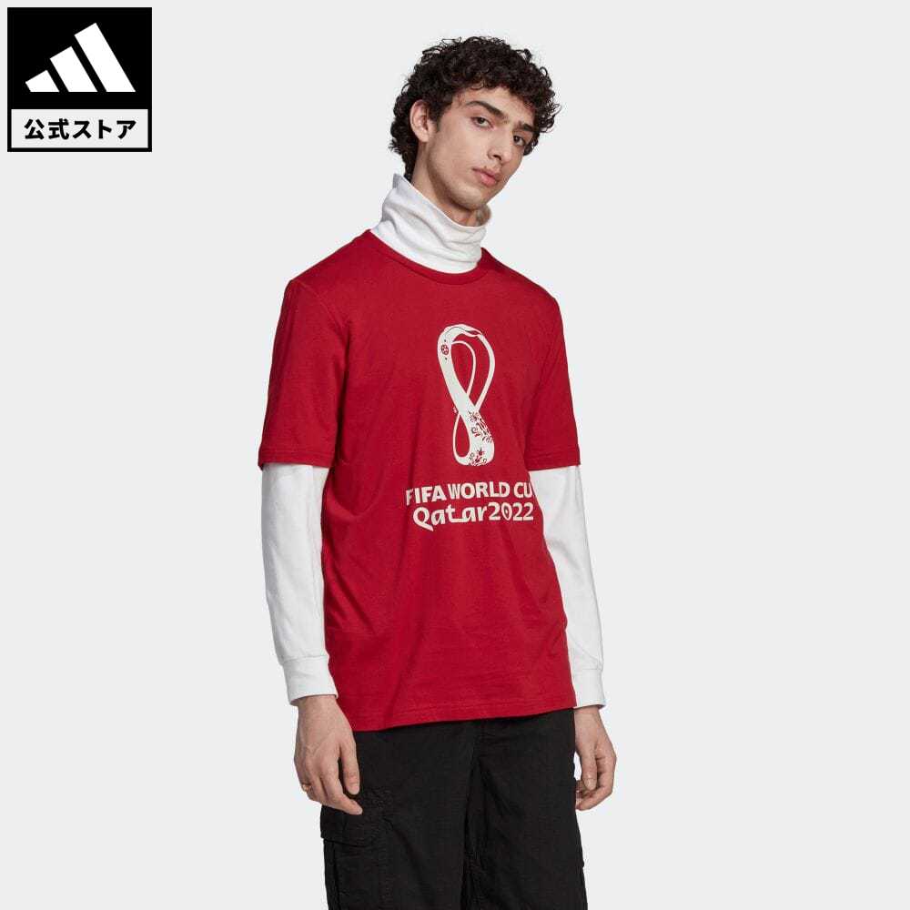 【公式】アディダス adidas 返品可 サッカー FIFAワールドカップ2022グラフィック半袖Tシャツ メンズ ウェア・服 トップス  Tシャツ 赤 レッド HD6366 半袖 eoss23ss adidas Online Shop 