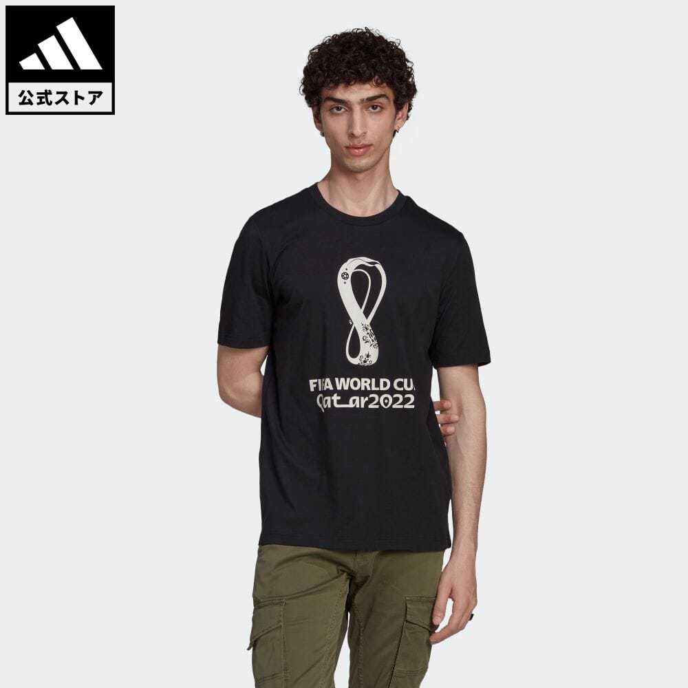 アディダス adidas 返品可 サッカー FIFAワールドカップ2022グラフィック半袖Tシャツ メンズ ウェア・服 トップス Tシャツ 黒 ブラック HD6367 半袖