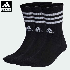 【公式】アディダス adidas 返品可 スリーストライプス クッション クルー ソックス 3足組 メンズ レディース アクセサリー ソックス・靴下 クルーソックス 黒 ブラック IC1321 p0524