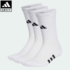 【公式】アディダス adidas 返品可 ジム・トレーニング パフォーマンス クッション クルーソックス 3足組 メンズ レディース アクセサリー ソックス・靴下 クルーソックス 白 ホワイト HT3452 streng strength