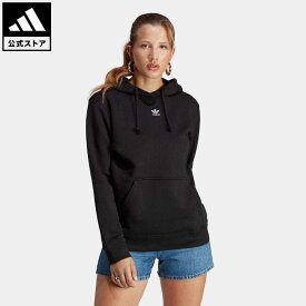 【公式】アディダス adidas 返品可 アディカラー エッセンシャルズ フリースパーカー オリジナルス レディース ウェア・服 トップス パーカー(フーディー) スウェット（トレーナー） 黒 ブラック IA6420 トレーナー p0420