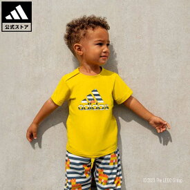 【公式】アディダス adidas 返品可 adidas × Classic LEGO 半袖Tシャツ&パンツセット スポーツウェア キッズ／子供用 ウェア・服 セットアップ イエロー HB4462 上下