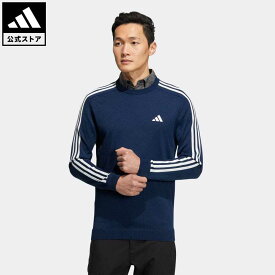 【公式】アディダス adidas 返品可 ゴルフ ライトウェイト スリーストライプス 長袖クルーネックセーター メンズ ウェア・服 トップス スウェット（トレーナー） 青 ブルー HZ9224 Gnot