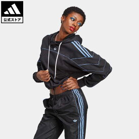 【公式】アディダス adidas 返品可 アーカイブ カットライン クロップパーカー オリジナルス レディース ウェア・服 トップス パーカー(フーディー) スウェット（トレーナー） 黒 ブラック IC2199 トレーナー