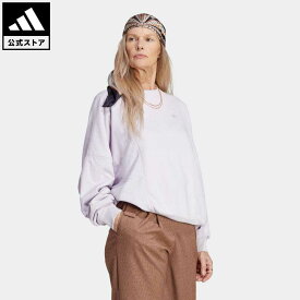 【公式】アディダス adidas 返品可 プレミアム エッセンシャルズ ナイロンハイブリッドスウェット オリジナルス レディース ウェア・服 トップス スウェット（トレーナー） 紫 パープル IC5305