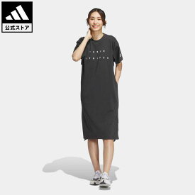 【公式】アディダス adidas 返品可 ワーディング ルーズフィット シングルジャージー Tシャツワンピース スポーツウェア レディース ウェア・服 オールインワン ワンピース グレー IA5254