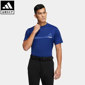 【公式】アディダス adidas 返品可 ゴルフ ビッグ アディダスロゴ 半袖モックネックシャツ メンズ ウェア・服 トップス ポロシャツ 青 ブルー HS8997 Gnot p0609