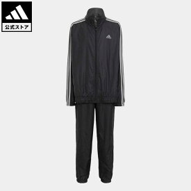 【公式】アディダス adidas 返品可 エッセンシャルズ スリーストライプス ウーブントラックスーツ スポーツウェア キッズ／子供用 ウェア・服 セットアップ ジャージ 黒 ブラック HR6335 上下 p0524