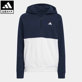 【公式】アディダス adidas 返品可 ゴルフ BOYS カラーブロック 長袖 ハーフジップフーディー キッズ／子供用 ウェア・服 トップス パーカー(フーディー) スウェット（トレーナー） 青 ブルー HS7413 トレーナー Gnot