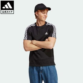 【公式】アディダス adidas 返品可 エッセンシャルズ シングルジャージー スリーストライプスTシャツ スポーツウェア メンズ ウェア・服 トップス Tシャツ 黒 ブラック IC9334 半袖