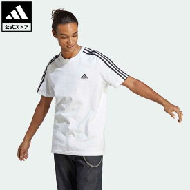 【公式】アディダス adidas 返品可 エッセンシャルズ シングルジャージー スリーストライプスTシャツ スポーツウェア メンズ ウェア・服 トップス Tシャツ 白 ホワイト IC9336 半袖