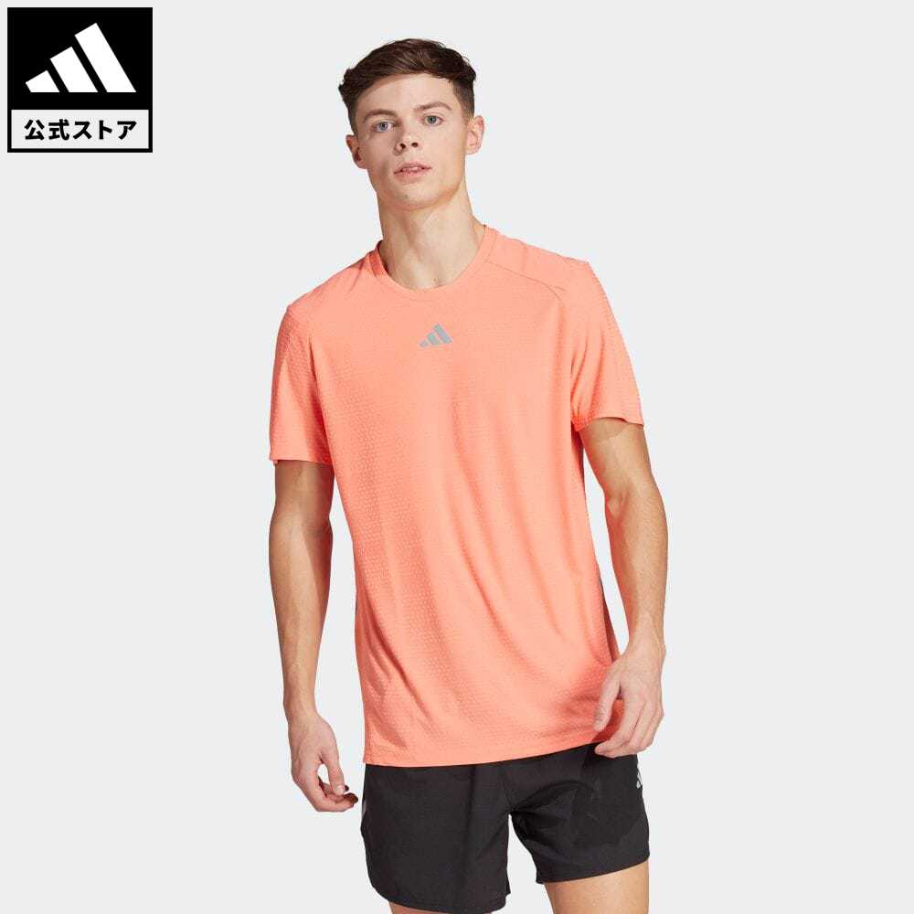 アディダス adidas 返品可 ランニング Win Confidence ランニング HEAT. RDY 半袖Tシャツ メンズ ウェア・服 トップス シャツ オレンジ IB7381 ランニングウェア
