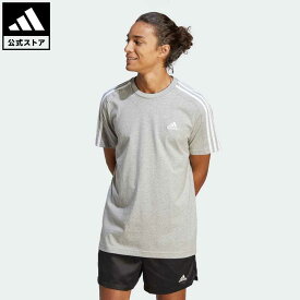 【公式】アディダス adidas 返品可 エッセンシャルズ シングルジャージー スリーストライプスTシャツ スポーツウェア メンズ ウェア・服 トップス Tシャツ グレー IC9337 半袖