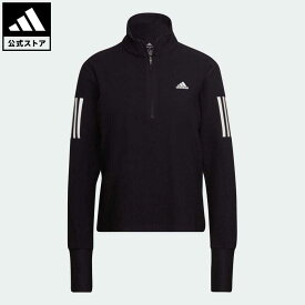 【公式】アディダス adidas 返品可 ランニング オウン ザ ラン ランニング 1/2ジップ スウェットシャツ レディース ウェア・服 トップス スウェット（トレーナー） 黒 ブラック HC6330 ランニングウェア