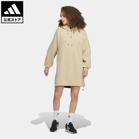 【公式】アディダス adidas 返品可 ワーディング ルーズフィット フリース フード付きチュニック スポーツウェア レディース ウェア・服 オールインワン ワンピース ベージュ IK9890