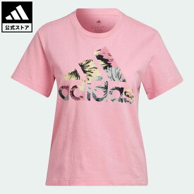 【50%OFF 6/4-6/11】【公式】アディダス adidas 返品可 総柄プリント レギュラー 半袖Tシャツ スポーツウェア レディース ウェア・服 トップス Tシャツ ピンク HP0785 半袖 p0604