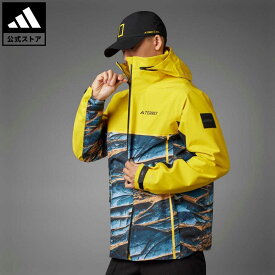 【公式】アディダス adidas 返品可 アウトドア ナショナル ジオグラフィック RAIN. RDY ジャケット アディダス テレックス メンズ ウェア・服 アウター ジャケット イエロー IC1980 上着