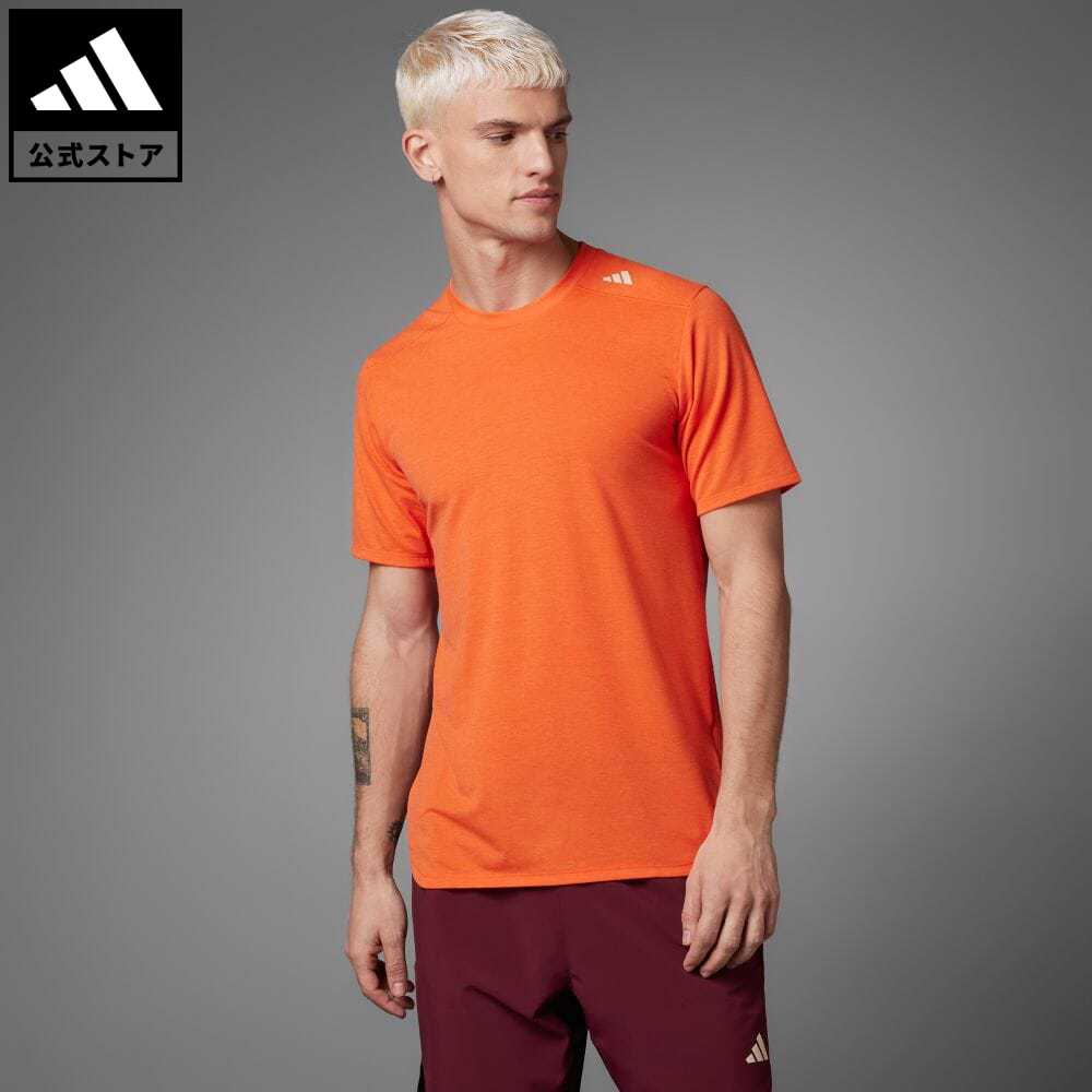 アディダス adidas 返品可 ジム・トレーニング Lift Your Mind Designed for Training グラフィック半袖Tシャツ メンズ ウェア・服 トップス Tシャツ オレンジ IN1857 半袖