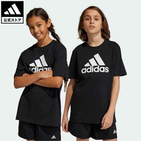 【公式】アディダス adidas 返品可 エッセンシャルズ ビッグロゴ コットン半袖Tシャツ スポーツウェア キッズ／子供用 ウェア・服 トップス Tシャツ 黒 ブラック IC6855 半袖