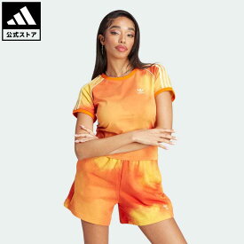 【公式】アディダス adidas 返品可 カラーフェード スリーストライプス Tシャツ オリジナルス レディース ウェア・服 トップス Tシャツ イエロー II5659 半袖 p0524