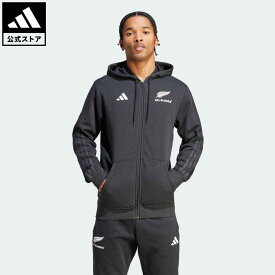 【公式】アディダス adidas 返品可 ラグビー オールブラックス ラグビー スリーストライプス フルジップフーディー メンズ ウェア・服 トップス パーカー(フーディー) ジャージ 黒 ブラック HZ4491 トレーナー p0420