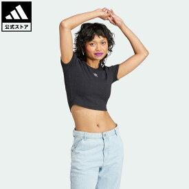 【公式】アディダス adidas 返品可 エッセンシャルズ リブ Tシャツ オリジナルス レディース ウェア・服 トップス Tシャツ 黒 ブラック II8057 半袖 母の日
