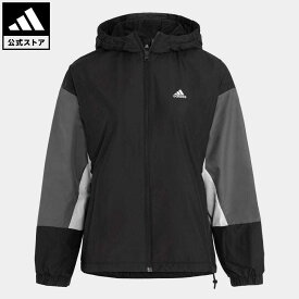 【公式】アディダス adidas 返品可 カラーブロック ルーズフィット ウインドブレーカー ジャケット スポーツウェア レディース ウェア・服 アウター ジャケット ジャージ 黒 ブラック IK9873 上着