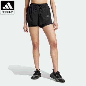 【公式】アディダス adidas 返品可 adidas by Stella McCartney TruePurpose 2-in-1 トレーニングショーツ バイ ステラ マッカートニー レディース ウェア・服 ボトムス ショートパンツ・短パン 黒 ブラック IB6824 notp