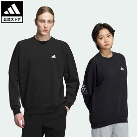 【公式】アディダス adidas 返品可 ワーディング ルーズフィット フリース スウェットシャツ（ジェンダーニュートラル） スポーツウェア メンズ ウェア・服 トップス スウェット（トレーナー） 黒 ブラック IK7359