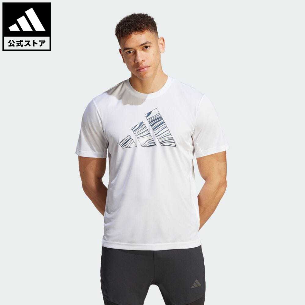 アディダス adidas 返品可 ジム・トレーニング HIIT グラフィック スローガン トレーニングTシャツ メンズ ウェア・服 トップス Tシャツ 白 ホワイト IM1129 半袖
