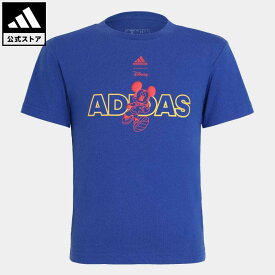 【公式】アディダス adidas 返品可 adidas × Disney ミッキーマウス 半袖Tシャツ スポーツウェア キッズ／子供用 ウェア・服 トップス Tシャツ 青 ブルー IB4837 半袖