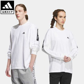 【公式】アディダス adidas 返品可 ワーディング ルーズフィット 長袖Tシャツ スポーツウェア メンズ ウェア・服 トップス Tシャツ 白 ホワイト IK7344 ロンt