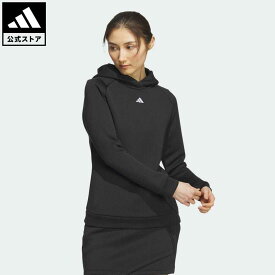 【公式】アディダス adidas 返品可 ゴルフ エンボスプリント ダンボールニット 長袖フーディー レディース ウェア・服 トップス パーカー(フーディー) スウェット（トレーナー） 黒 ブラック HY0907 トレーナー